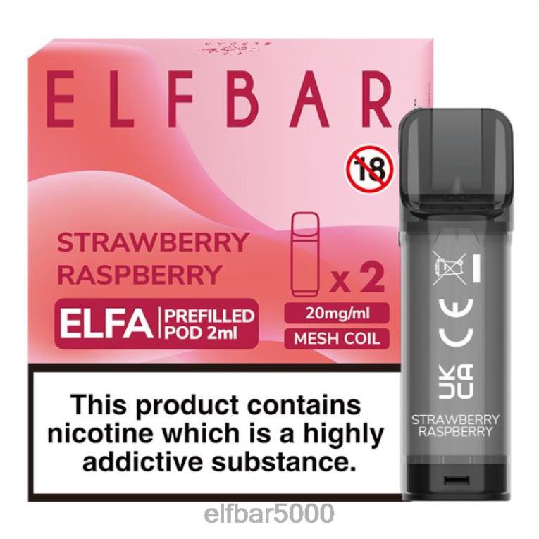 ELFBAR NAPLNE | RT44D112elfbar elfa naplnená tobolka - 2 ml - 20 mg (2 balenia) jahoda malina