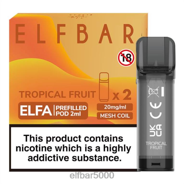 ELFBAR SK | RT44D120elfbar elfa naplnená tobolka - 2 ml - 20 mg (2 balenia) tropické ovocie