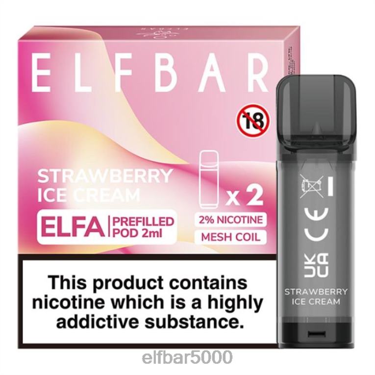 ELF BAR ELFA PRO | RT44D115elfbar elfa naplnená tobolka - 2 ml - 20 mg (2 balenia) jahodová zmrzlina