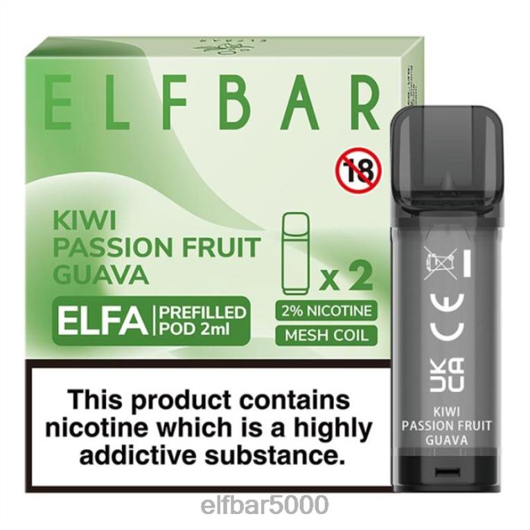 ELF BAR LIQUID | RT44D117elfbar elfa naplnená tobolka - 2 ml - 20 mg (2 balenia) kiwi mučenka guava