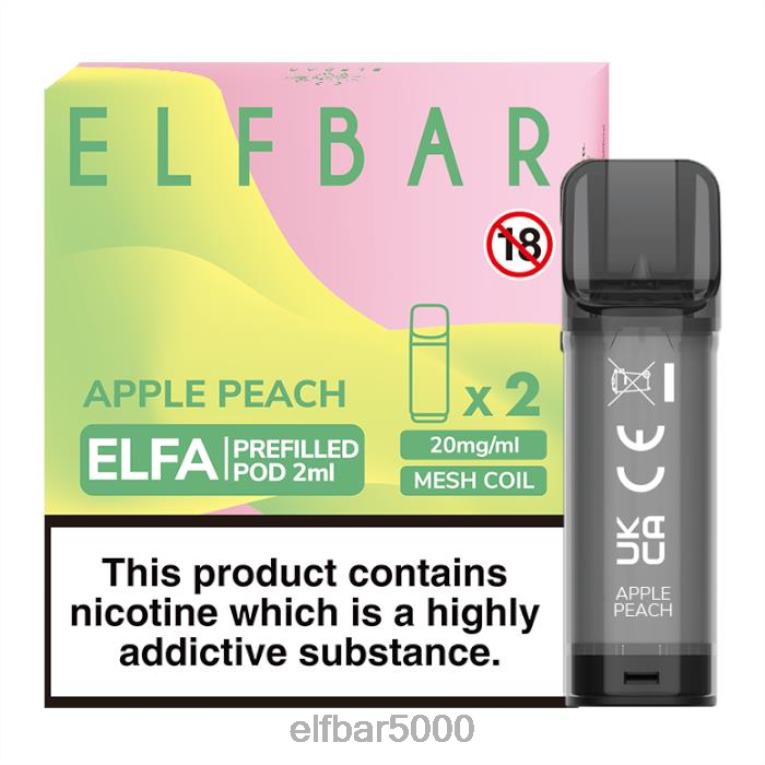 ELF BAR MARKET | RT44D116elfbar elfa naplnená tobolka - 2 ml - 20 mg (2 balenia) jablko broskyňa