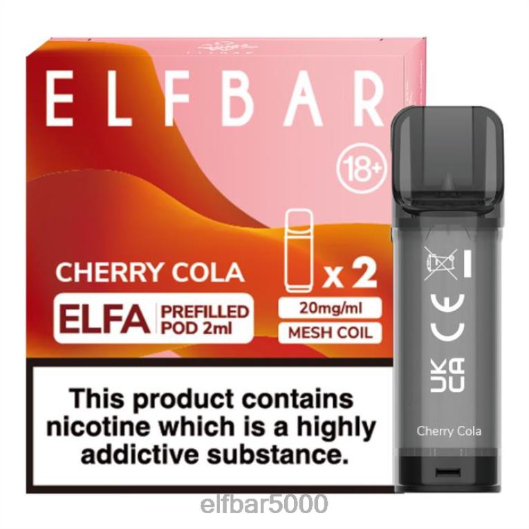 ELF BAR SLOVAKIA | RT44D113elfbar elfa naplnená tobolka - 2 ml - 20 mg (2 balenia) čerešňová cola