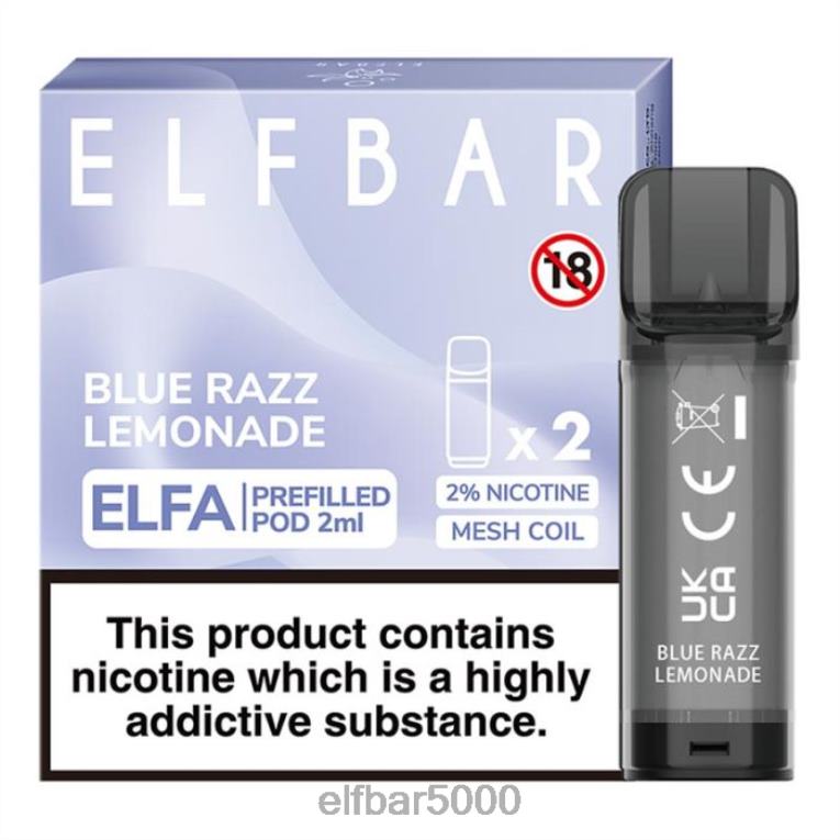 SLOVAKIA ELFBAR SHOP | RT44D119elfbar elfa naplnená tobolka - 2 ml - 20 mg (2 balenia) modrá razz limonáda